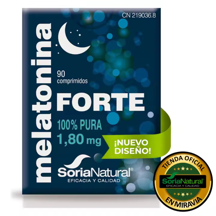 Soria Natural Melatonina Forte para Dormir Profundamente, Descanso reparador Combate el insomnio y Jetlag PACK 3 cajas - 1
