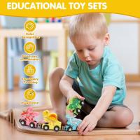 Juguetes De Tren De Madera Magnéticos Montessori Para Niños Set De Aprendizaje Temprano Con Animales Frutas Y Colores Juguete Educativo Para El Desarrollo Cognitivo - details 4