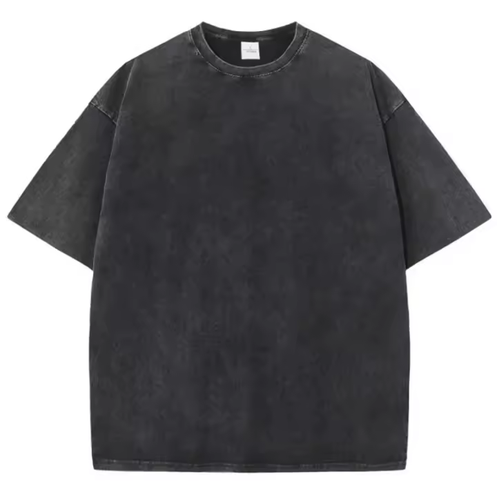 Camiseta Estilo Retro Americano Pesada De Color Sólido Para Hombres Y Mujeres Manga Corta Verano Moda De Calle Antiguo Talla Grande Ropa Lavada - 1