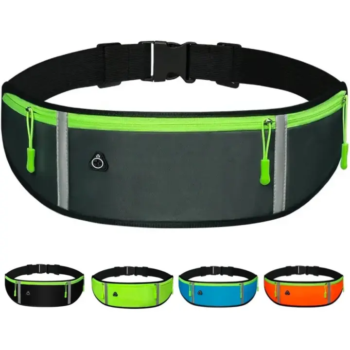Running waist bag for men and women, sports waist bag, elastic and adjustable belt on all bands. - 1