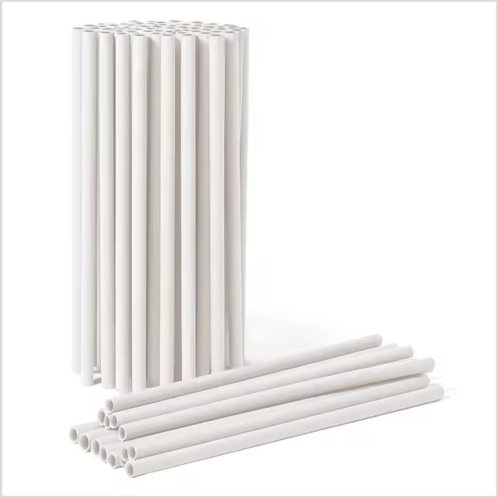 C.A | Pajitas de Cartón Blanco Biodegradables – Ø6 mm x 20 cm – Ecológicas para Bebidas Calientes y Frías - 1