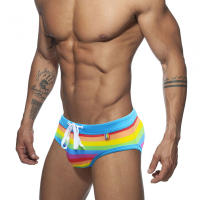 Bragas De Natación Para Hombres Con Detalles De Costura Colorido Bajo La Cintura Sexy Con Cordón Surfeo Push-up Con Almohadilla Ropa Deportiva De Verano De Poliéster Y Spandex - details 3