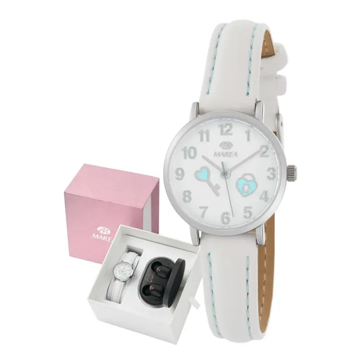 Reloj Marea Niña Blanco Llave y Corazon Azul B41304/8 Set auriculares - 1
