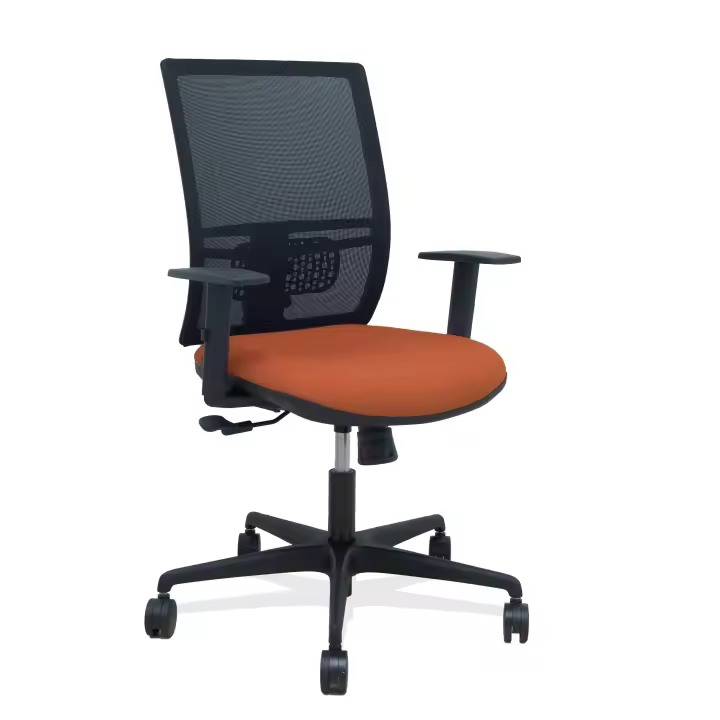 Silla Yunquera sincro malla negra bali marrón brazo regulable - 1