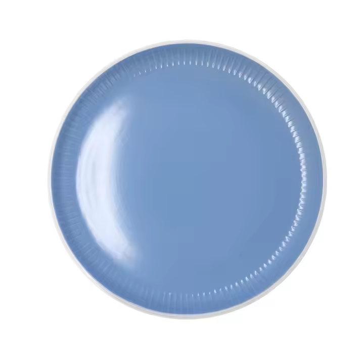 BIDASOA MOANA Plato Llano Cerámico 26CM Azul Con relieve Material cálido y natural para tu dia a dia Apilable - 1