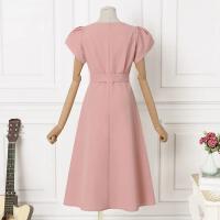 Vestido Elegante De Verano ZANZEA Para Mujer Con Manga Corta Estilo Trabajo Moda Vestido Casual A-Line Solido Kaftan Sarafans - details 14