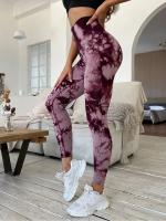 Pantalones De Yoga Para Mujer De Cintura Alta Control De Abdomen Push up Leggings De Talla Grande Talla Pequeña Talla Media Sin Costuras Tie Dye Bleach Fitness Gimnasio Deportes Pantalones - details 14
