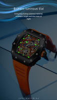 Reloj De Mezquita Para Hombre ONOLA Lujo Moda Automático Completo Cierre De Pulsera Resistente Al Agua Silicona Sin Display Dial Material De Cristal Hardlex - details 3