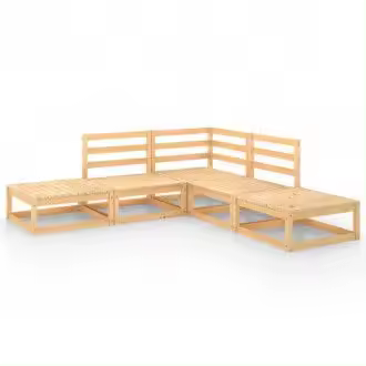 VIDAXL 3075494 conjunto de sofás para jardín de madera maciza de pino con un acabado en color natural madera vida xl - 1
