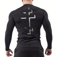 Camiseta De Compresión Con Gráfico De Cruz Para Hombres Sudadera Deportiva Rápida Secado Para Gimnasio Y Correr - details 15