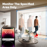 Cámara De Seguridad Inteligente MOESTuya WiFi Interior Con Visión Nocturna Infrarroja Y Detección De Movimiento Y Sonido Monitor Panorámico De Patrulla HD 4MP - details 10
