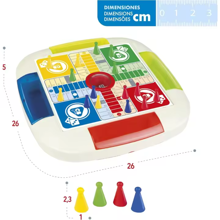 Juego de Mesa 2 en 1 Oca y Parchís, Juego de Mesa, Juego Clásico, Tablero reversible, Juego de Entretenimiento, Juego Familiar, Juego de Mesa Clásico,  Parchi y Oca Automatico, - 1