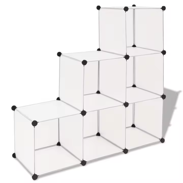 vidaXL Estantería de cubos con 6 compartimentos blanco - 1