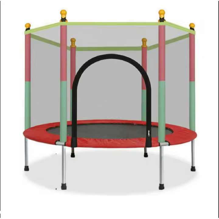 ALLINLIFE Trampolín portátil para niños de 140 cm / 160 cm,Cama elástica - trampolín 6FT, 8FT ideal para regalo de Navidad, espuma anticolisión para saltar y actividades de trampolín interior en trampolín interior para 4-15 años - 1