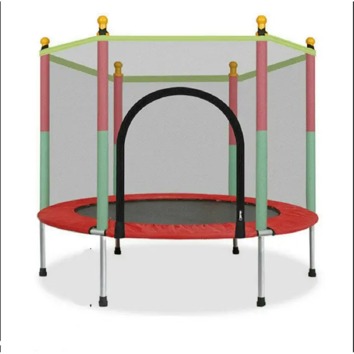 ALLINLIFE Trampolín portátil para niños de 140 cm / 160 cm,Cama elástica - trampolín 6FT, 8FT ideal para regalo de Navidad, espuma anticolisión para saltar y actividades de trampolín interior en trampolín interior para 4-15 años - 1