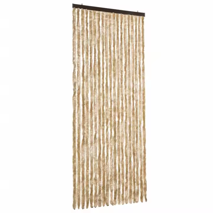 vidaXL Cortina Antimoscas Persiana Chenilla 56x185 cm Color dark brown and beige,  Beige y marrón,  Gris claro y oscuro y mas - 1