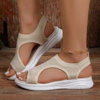 Sandalias De Verano Para Mujer 2024 Cómodas Y Casuales Con Plataforma Y Tacón Medio Talla Grande 43 Material Superior Mesh - details 14