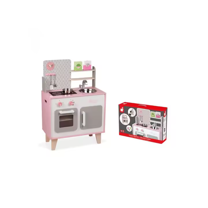 Cocinas, Alimentación y reciclaje COCINA MACARON COLOR ROSADA Y BLANCA - Janod j06567 JU06567 - 1
