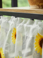 Cortina Valance Semi Transparente Para Ventanas Cocina Café Con Bordado De Girasoles Tratamiento De Ventana Decoración De Hogar Primavera Verano Instalación En Techo Estilo Japonés Y Coreano Material Poliéster 100% - details 3