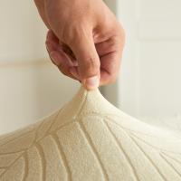 Cubierta De Silla Elástica De Textura De Hoja Resistente Al Agua Gruesa Y Lavable En Spandex Seda Suave Para Hogar Oficina - details 1