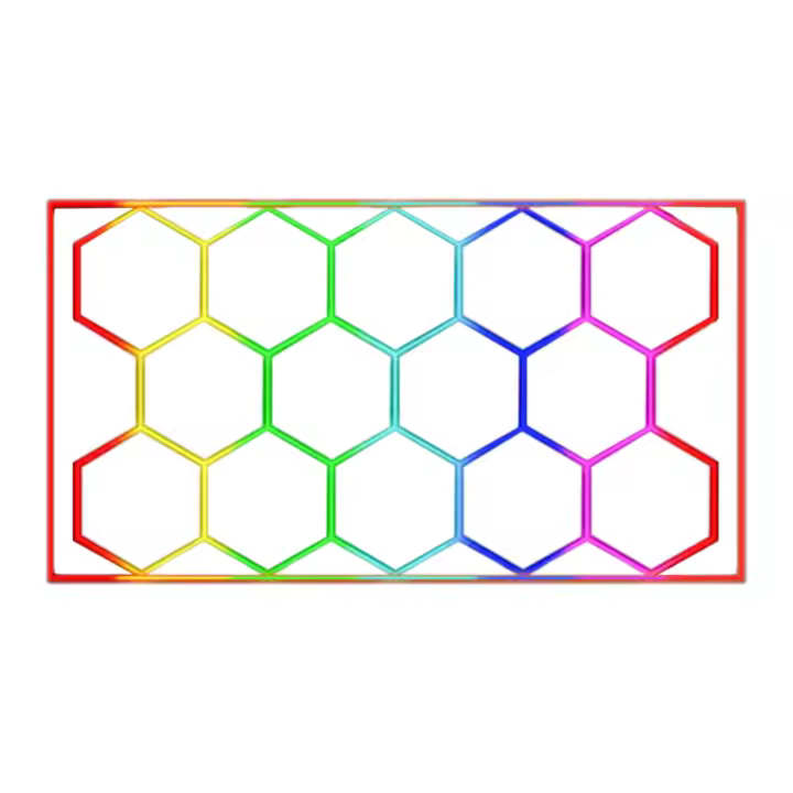 Lalumia  Lámpara 14pcw  Hexagonals LED para Garaje/Gimnasio - Panel Techo Modular con Luz RGB + Blanco, Diseño Honeycomb   Luces LED para Estación de Lavado de Autos - 1