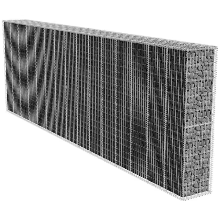 vidaXL Muro de gaviones con cubierta acero galvanizado Dimensiones 600 x 50 x 100 cm,  600 x 50 x 200 cm,  y mas Perfecta para plantas y animales, múltiples usos malla para ventilación, seguridad, ventana, jardín - 1