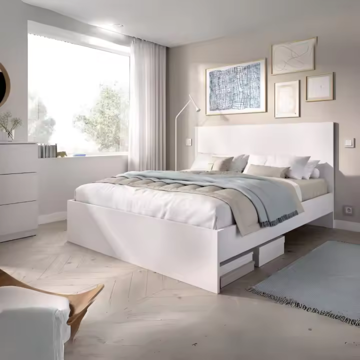 Cama Lago cabecero + aro 100x145,8x195,4 cm - 1