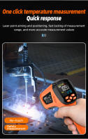 Termómetro Digital Infrarrojo No Contacto -40°C~1600°C Pantalla Color Grado Industrial Con Probing K Medidor De Alta Temperatura - details 6