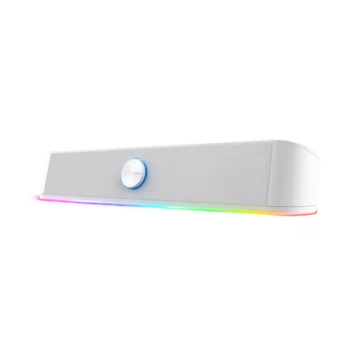 Barra de Sonido Gaming Trust GXT 619 Thorne, Sonido Estéreo Envolvente, Iluminación LED RGB Personalizable, 12W de Potencia Máxima, Control de Volumen Frontal, Conexión USB y Jack 3.5mm, Diseño Compacto y Moderno, Ideal para PC y Portátiles. - 1