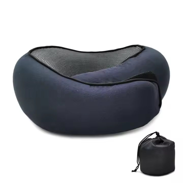 Almohada De Viaje Para El Cuello En Espuma De Memoria U-Cuadrada Ajustable Soporte De Cuello Suave Para Descanso Del Mediodía Y Sueño - 1