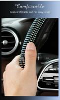 Cubierta De Volante Elástica Decorativa Con Diamantes Para Coche Accesorios De Decoración De Automóvil Material De Flanelleta Tamaño 38cm - details 5