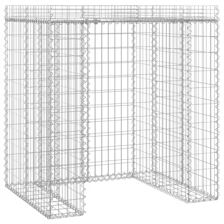 vidaXL Muro de Gaviones para Contenedor de Basura Jaula Hierro Dimensiones 1 Cubo, 2 Cubos, 3 Cubos - 1