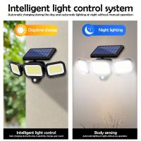 Luces Solares Exteriores Con Sensor De Movimiento 4 Cabezas Luz De Pared Remota Impermeable Para Iluminación De Callejeras Patio Jardín Garage - details 21