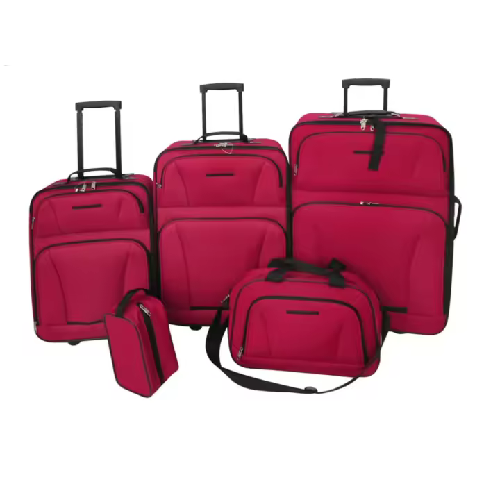 Juego de Maletas de viaje 5 piezas Rojo - 1