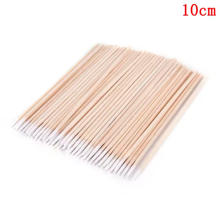 100Pcs Palitos De Tinta Para Cejas Y Uñas Cotonpicks De Madera Con Punta Puntiaguda Para Maquillaje Y Tatuaje Desechables - 1