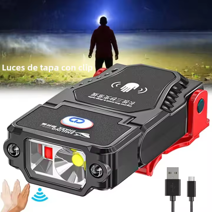 Lámpara Frontal LED Sensor Mini Ajustable Impermeable Recargable Por USB Para Camping Pesca Y Actividades Al Aire Libre - 1