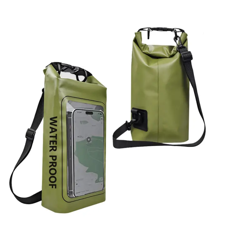 Bolsa Seca impermeable de 2L con Correas para los Helbros, Bolsa impermeable con Tapa enrollable Para La Playa, Natación, Paseos en Bote, kayak, Oar y Aventuras en el océano. - 1