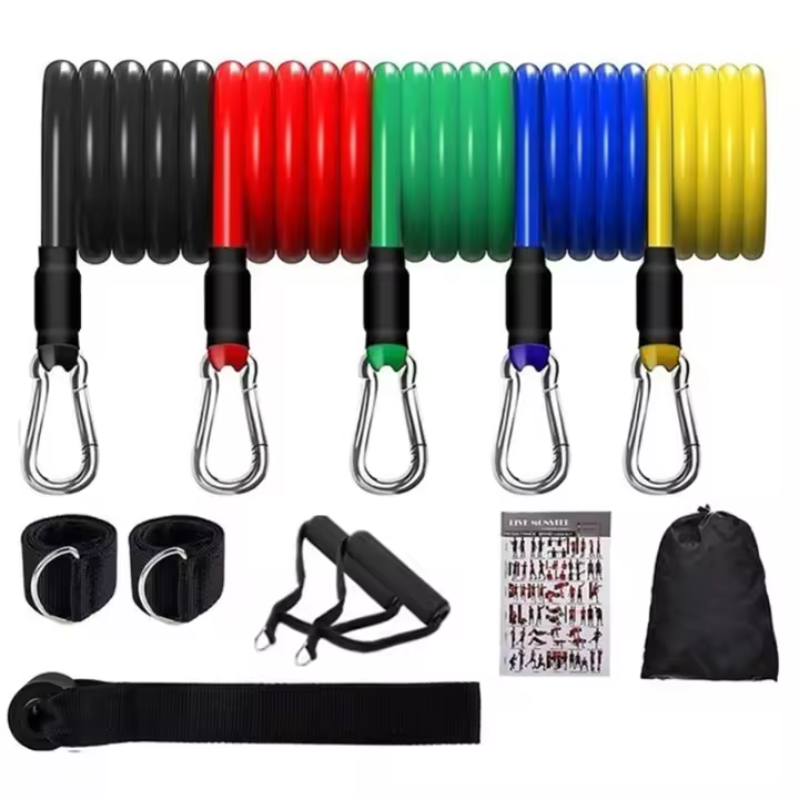 Set De 11 Piezas De Bandas De Resistencia Con Correa Para Tobillo Expansor De Pecho Ejercicio Elástico Portátil De Fitness - 1