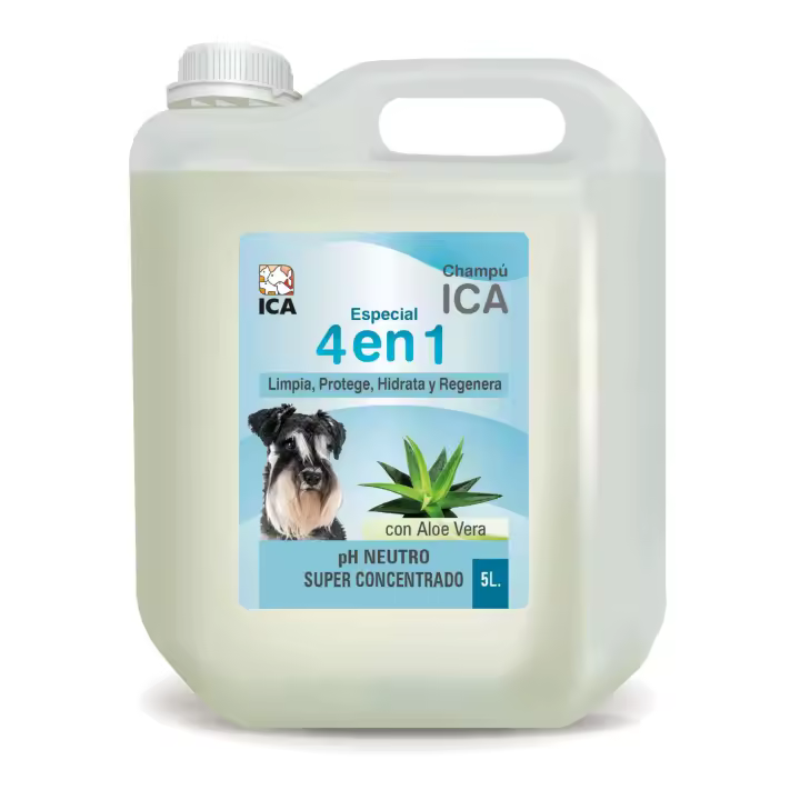 Champú 4 en 1 con Aloe Vera para perros 5000 ml - 1