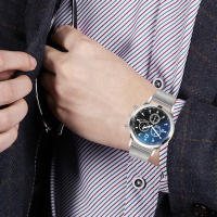 Reloj De Lujo De Cuarzo Con Dial De Acero Inoxidable Reloj Casual De Pulsera Material De Correa Y Caso De Acero Inoxidable Resistente Al Agua Marcas De Numeros Arabe - details 2