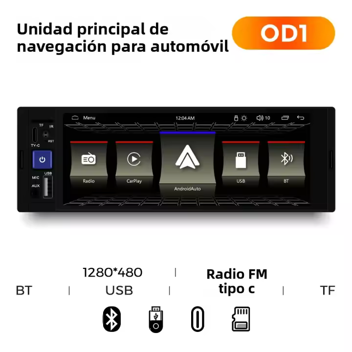 Navifly Reproductor Multimedia Para Coche Con Pantalla Táctil HD 6.86 Pulgadas Wireless CarPlay Universal FM Radio Stereo MP5 BT USB TF Card - 1