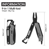 Multiherramienta Maarten 9-en-1 Con Cuchillo De Bolsillo De Acero Inoxidable Herramienta Multifuncional Con Destornillador Y Acrílico Plisado Para Supervivencia - details 1