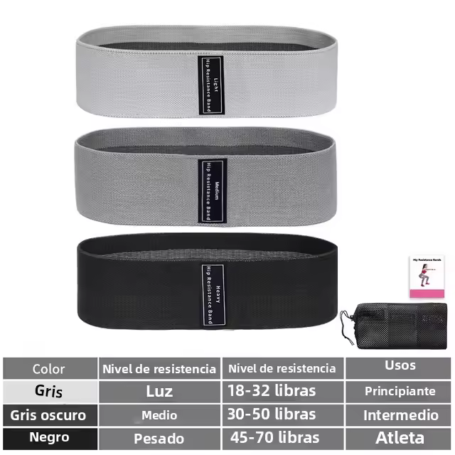 Banda Elástica De Resistencia Para Glúteos Y Piernas En Tela Para Ejercicios De Squat Y Estiramiento En Yoga Y Gimnasio Equipamiento De Fitness Para Coreografía Y Entrenamiento De Muslos - 1