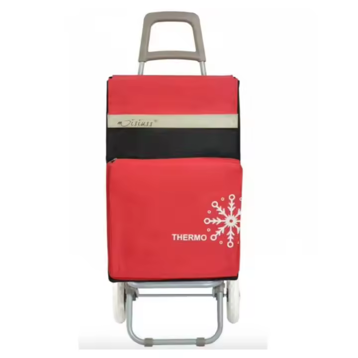 Carro Carrito de Compra Plegable Ligero Bolsa Termo 90x30x39cm , Resistente, Plegable, con 2 Ruedas Resistentes, para la Compra de Alimentos, Capacidad de Carga 48 Litros - 1