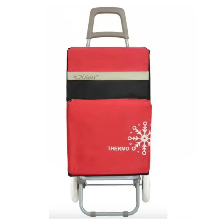 Carro Carrito de Compra Plegable Ligero Bolsa Termo 90x30x39cm , Resistente, Plegable, con 2 Ruedas Resistentes, para la Compra de Alimentos, Capacidad de Carga 48 Litros - 1