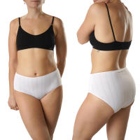 FEVI | Pack de 6 Braguitas Bikini Tiro Alto | 95% Algodón | Suaves y Transpirables | en 1 o 3 Colores: Negro, Beige, Blanco - details 0