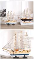 Modelo De Barco De Madera Sólida De Lujo Y Creativo Adorno Retro Para El Hogar Decoración De Arte Hecho a Mano Figura De Madera Para Decoración Del Hogar - details 13