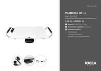 Plancha antiadherente de asar de cerámica Jocca en acabado blanco piedra con 2000W de potencia, asas de tacto frío, bandeja recoge gotas y termostato extraíble para limpiar y guardar fácilmente - details 2