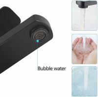 Grifo para lavabo de baño, grifo de agua fría y caliente de superficie triple chapada de un solo orificio de acero inoxidable adecuado para baño y cocina (tubo de agua de 60 cm de regalo) - details 2
