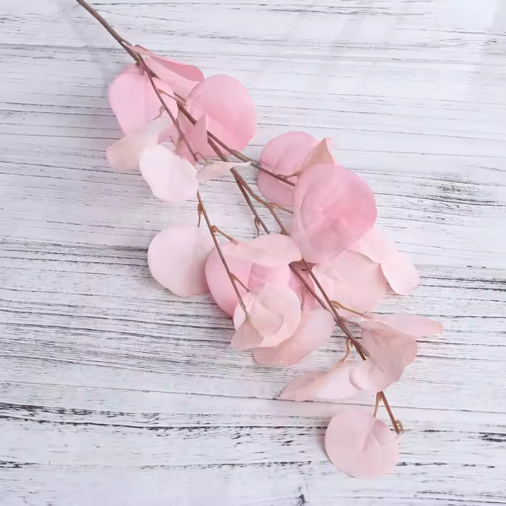 Rama Larga De Eucalipto Artificial En Tela De Seda Para Decoración De Casamiento Y Hogar Arreglo De Pared DIY Flores Falsas Sin Químicos - 1